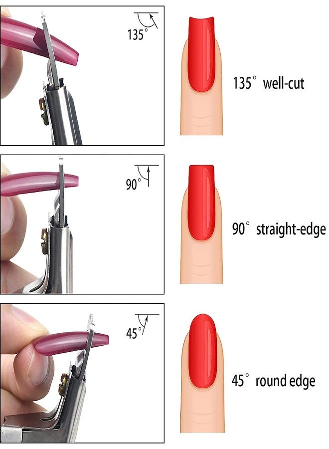 بي تي واي ام اس مقص أظافر أكريليك مكون من 3 قطع، قاطع طرف أظافر قابل للتعديل مع أداة قياس وملتقط، مقص أظافر صناعي من الفولاذ المقاوم للصدأ للأظافر الأكريليك مع مقياس طول - Image 4